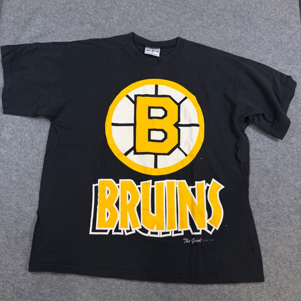 Vintage 1994 Boston Bruins The Game NHL T-Shirt Black XL Hockey 90s